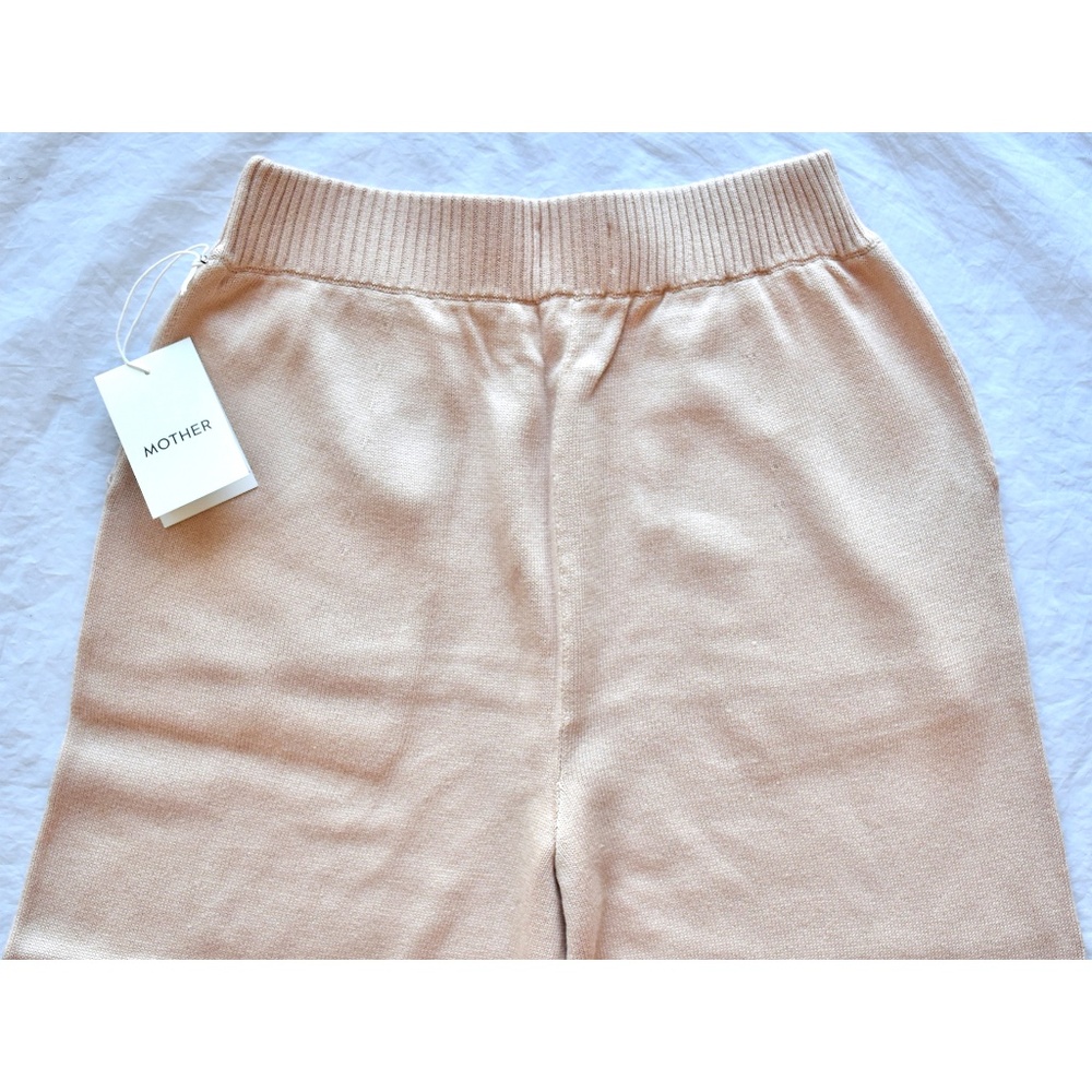MOTHER NWT THE ZESTY HOVER HIGH WAIST WIDE LEG KNIT BEIGE PANT. SIZE S - Picture 9 of 14